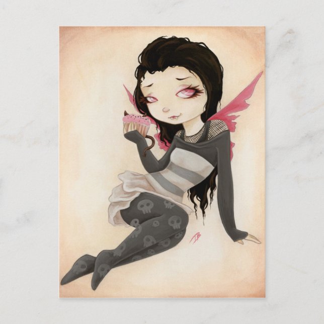 Bite- Vampire goth Cupcake Postcard (Front)