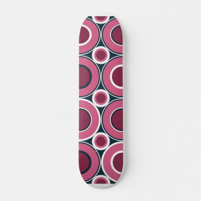 Bitesize Magenta Doughnuts With White Navy  Skateboard (Front)