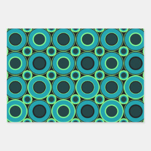 Bitesize Teal Donuts With Mint Wrapping Paper Sheet