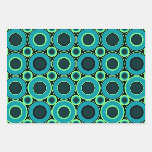 Bitesize Teal Donuts With Mint  Wrapping Paper Sheet (Front)
