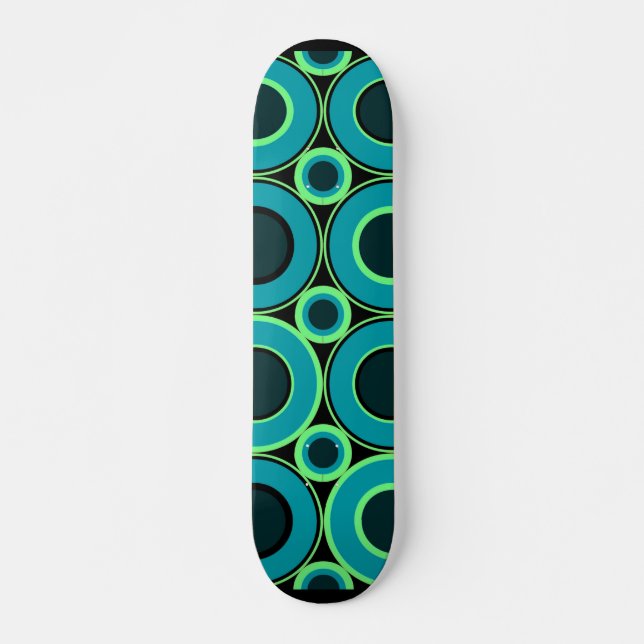 Bitesize Teal Doughnuts With Mint  Skateboard (Front)