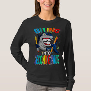 Biting Into Second Grade Back To School Shark T-Shirt