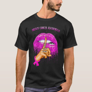 Biting Lips Pink Ribbon Breast Cancer Awareness Mo T-Shirt