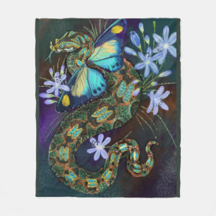 Bitis Nasicornis Butterfly Viper Fleece Blanket