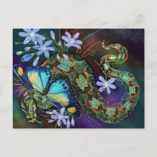 Bitis Nasicornis Butterfly Viper Postcard