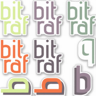Bitraf – klistremerke ark små logoer og b-er