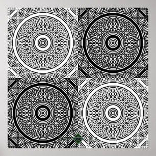 Bits Mandala Grid Poster