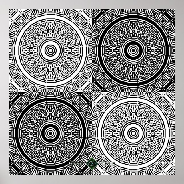 Bits Mandala Grid Poster (Front)