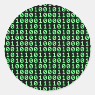Bits pattern classic round sticker