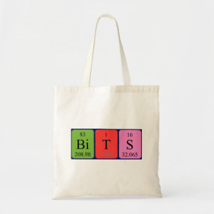 Bits periodic table word tote bag