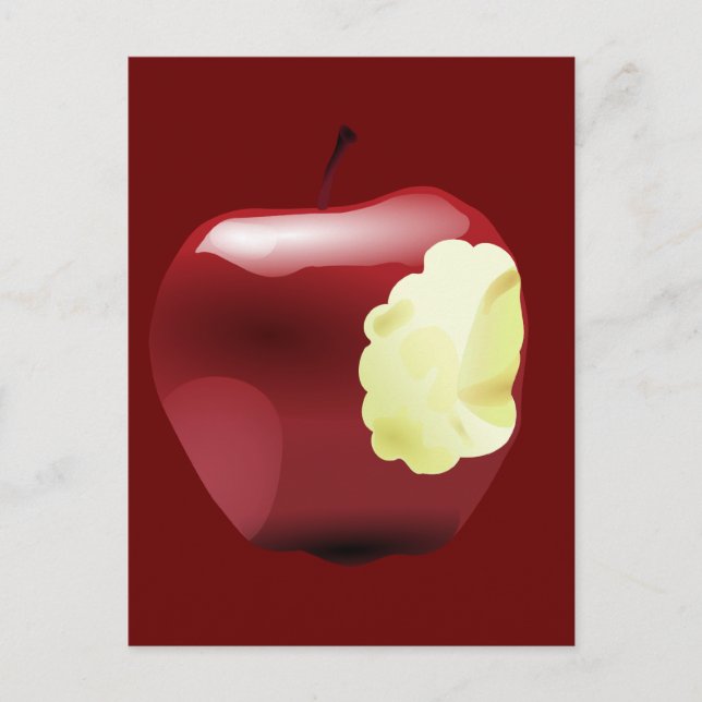 Bitten Apple Postcard (Front)