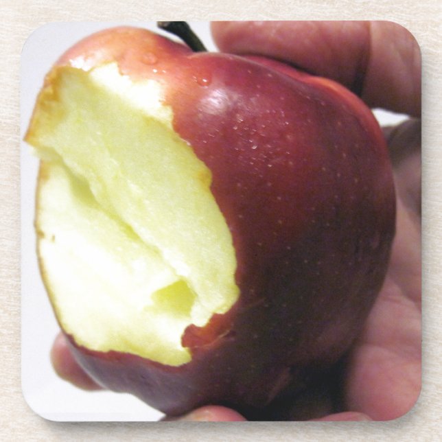 Bitten Red Apple Coaster (Front)