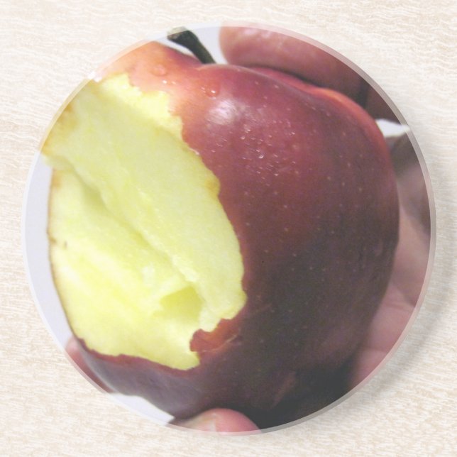 Bitten Red Apple Coaster (Front)