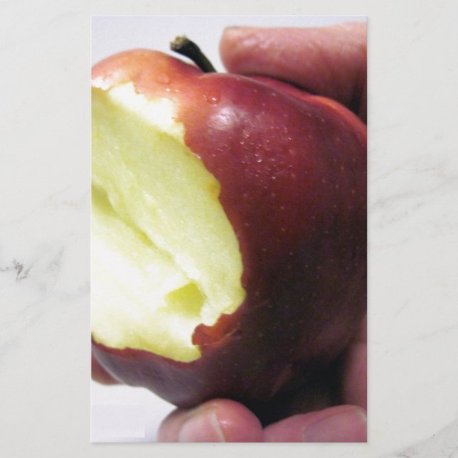 Bitten Red Apple Stationery (Front)