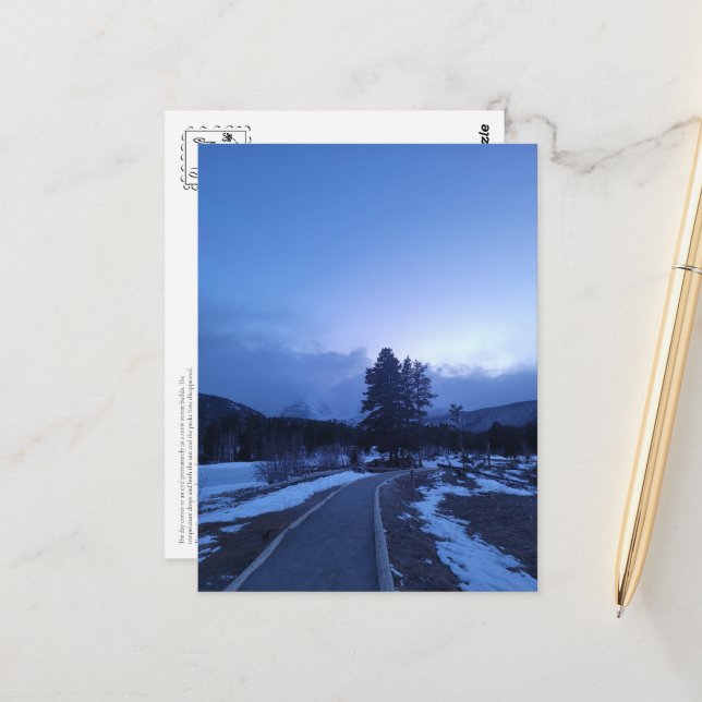 Bitter Blue Mountain Winter Hike Postcard (Front/Back In Situ)