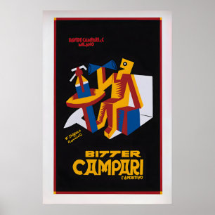 Bitter Campari by Fortunato Depero   Vintage Poster