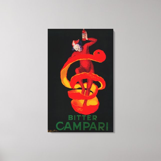 Bitter Campari Vintage PosterEurope Canvas Print (Front)