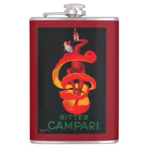 Bitter Campari Vintage PosterEurope Hip Flask