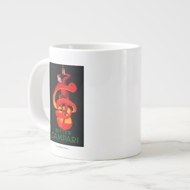 Bitter Campari Vintage PosterEurope Large Coffee Mug (Front Left)