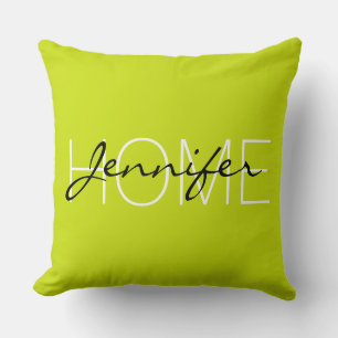 Bitter lemon colour home monogram cushion