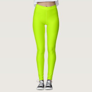 Bitter Lime Green Solid Colour Leggings