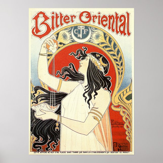BITTER ORIENTAL Privat Livemont Old Art Nouveau Poster (Front)