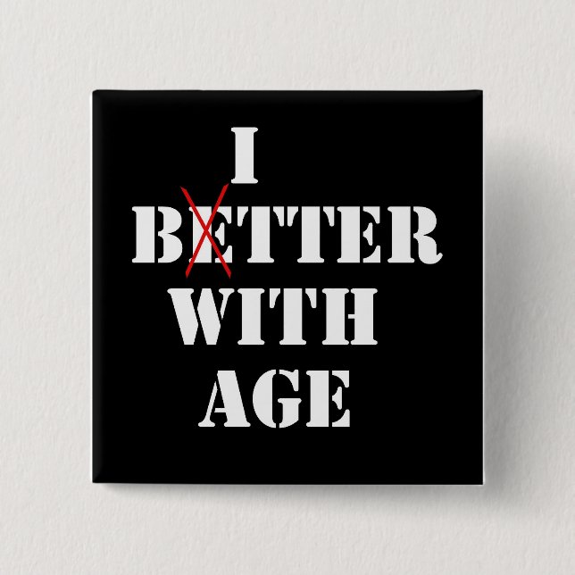 Bitter With Age 15 Cm Square Badge (Front)