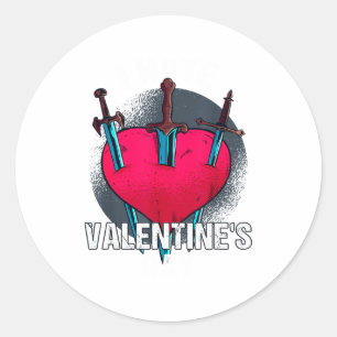 Bitterer Anti Herztag Hater I Hate Valentines Day Classic Round Sticker