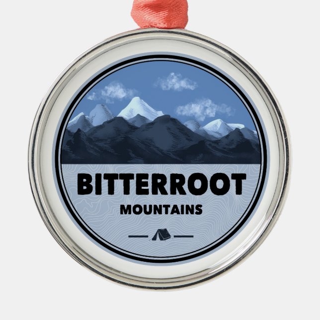 Bitterroot Mountains Camping Metal Tree Decoration (Front)