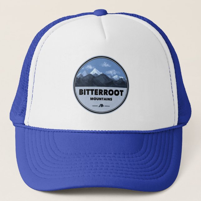 Bitterroot Mountains Camping Trucker Hat (Front)
