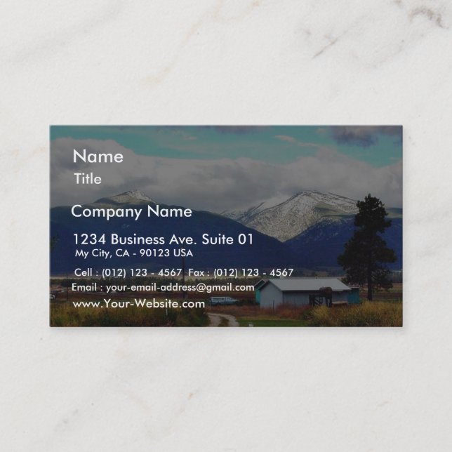 Bitterroot Mountains Parents Farm Business Card (Front)