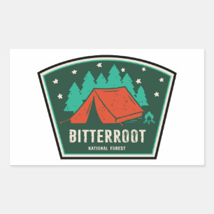 Bitterroot National Forest Camping Rectangular Sticker