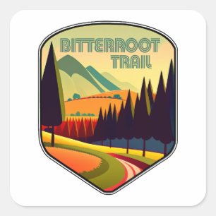 Bitterroot Trail Montana Colors Square Sticker