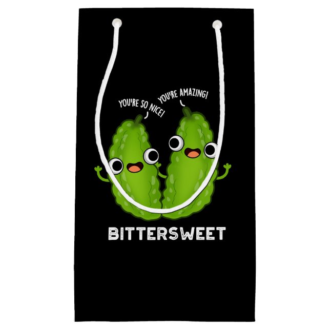 Bittersweet Funny Bitter Gourd Pun Dark BG Small Gift Bag (Front)