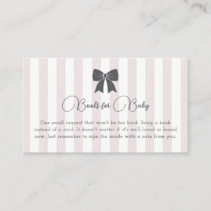 Bitty Bow Girl Baby Shower Books for Baby Enclosure Card