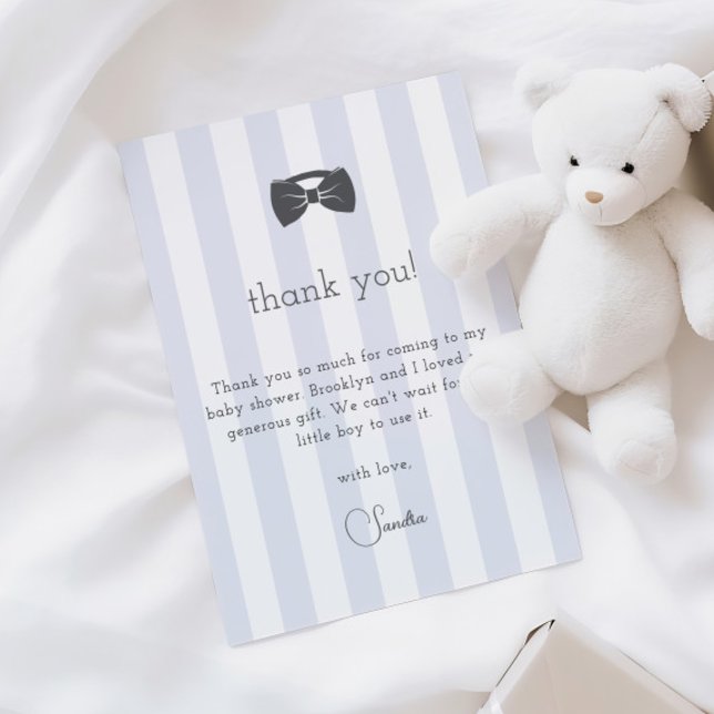 Bitty Bow Oh Boy Baby Shower Thank You Card (Creator Uploaded)