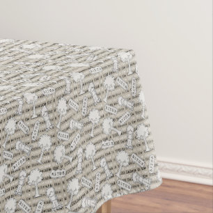BITUB Pattern (Believe in the Unbelievable) Tan Tablecloth