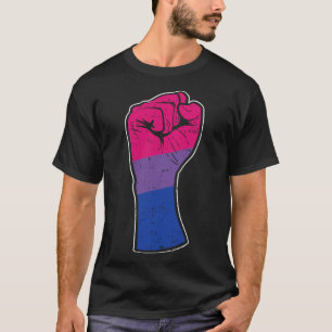 Biual Fist Bi Pride Flag Support Resist Rights Lgb T-Shirt