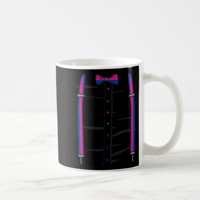 Biual Pride Flag Bow Tie And Braces Lgbtq Bi  Coffee Mug (Right)