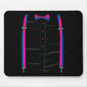 Biual Pride Flag Bow Tie And Braces Lgbtq Bi Mouse Mat