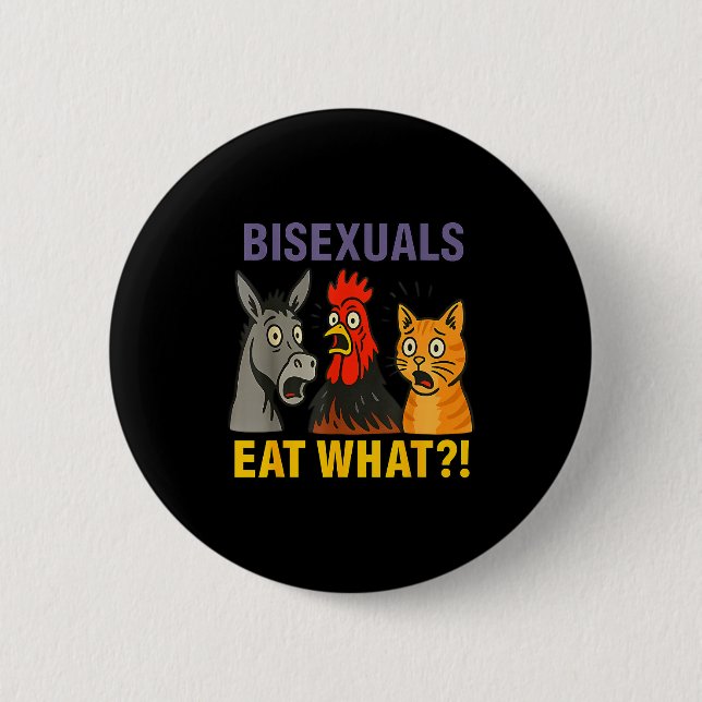 Biuals Eat What Surprised Chicken Cat Lgbt Pride  6 Cm Round Badge (Front)
