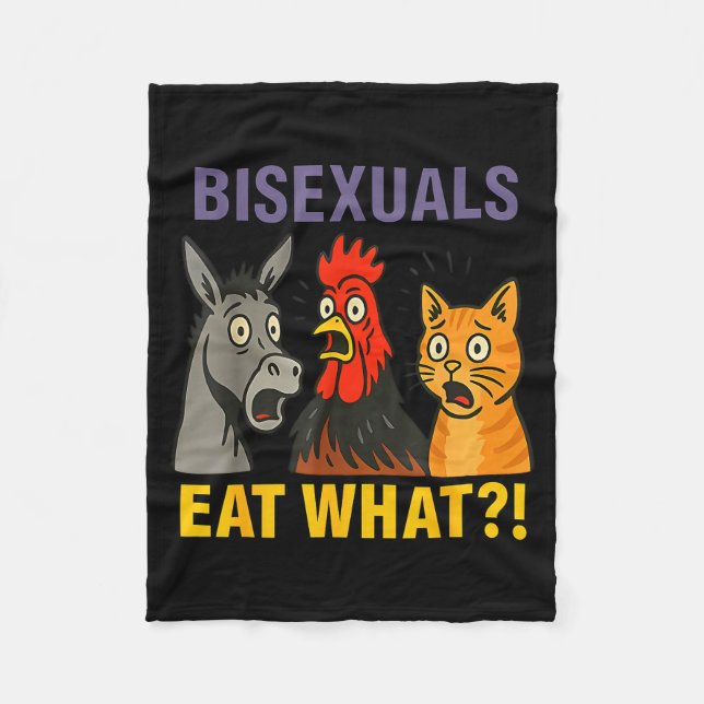 Biuals Eat What Surprised Chicken Cat Lgbt Pride  Fleece Blanket (Front)