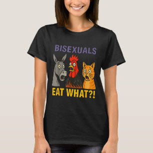 Biuals Eat What Surprised Chicken Cat Lgbt Pride  T-Shirt