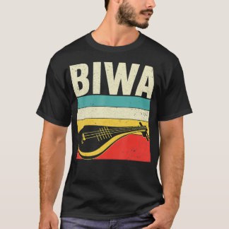 BIWA Asian Retro Instrument Design for music  T-Shirt