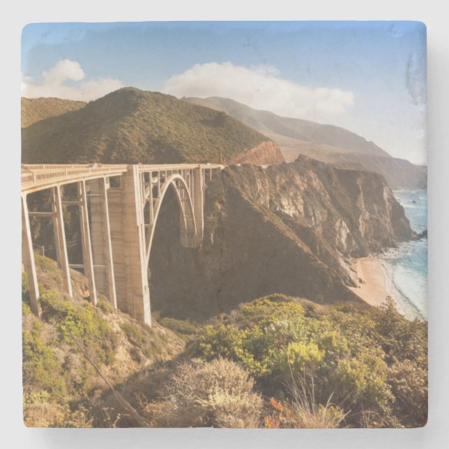 Bixby Bridge, Big Sur, California, USA Stone Coaster (Front)
