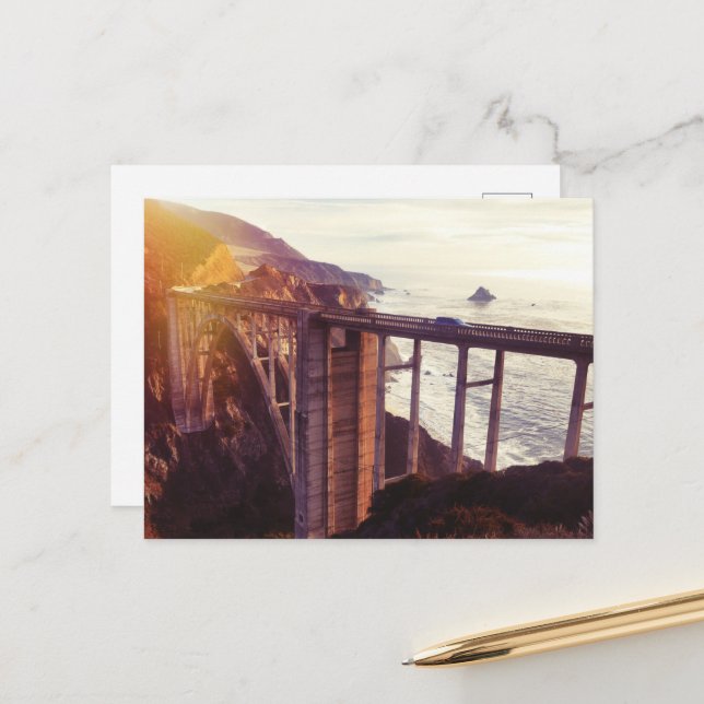Bixby bridge canvas print postcard (Front/Back In Situ)