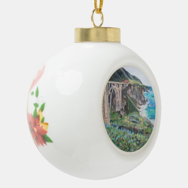Bixby Bridge, Ceramic Ball Ornament (Left)