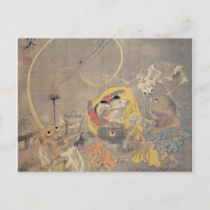 Bizarre Ancient Japanese Painting of Demons Postcard