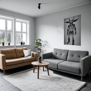 Bizarre cool monster portrait   AI Art Poster