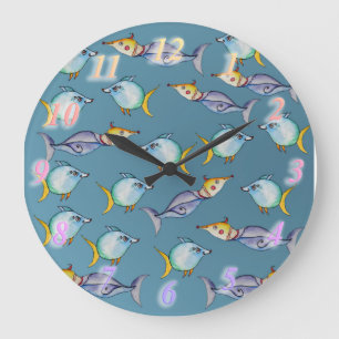 Bizarre Fishes Large Clock